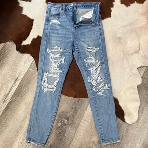 American Eagle Curvy Super Hi-Rise Jegging blue jean